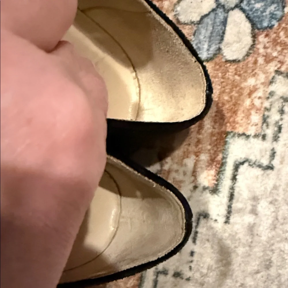 Anne Klein Black Velvet Embroidered Loafers